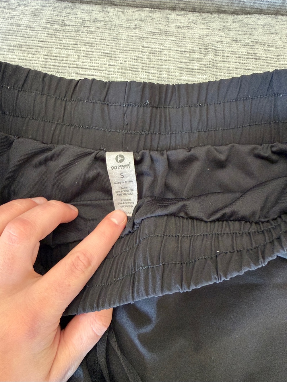 90 Degree By Reflex Black Elastic Waist Athletic Shorts - Picture 3 of 4